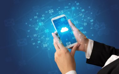 İleti simgeleri ile Smartphone kullanarak ele