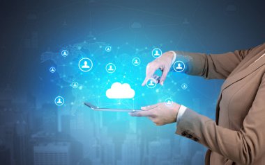 Bulut ve bağlantı kavramı bir Tablet