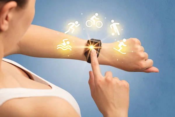 Hand with smartwatch. — Stock Photo, Image