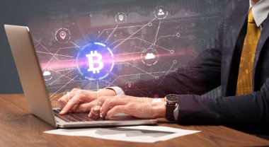 Küresel bitcoin Döviz Kuru kavram kontrol el