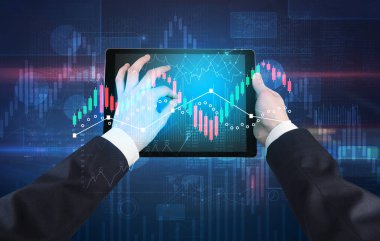 El tutma tablet küresel raporları ve borsa değişim kavramı ile