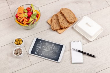 Tablet ile sağlıklı gıda kompozisyon