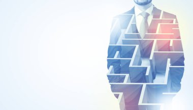 Ayakta ve labirent ile düşünme işadamı