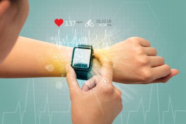 Döngüsü ve smartwatch kavramı.