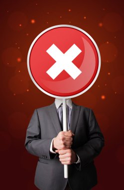 Tutan işadamı x işareti 
