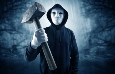 Terk edilmiş mezarlık kavram agresif avcı