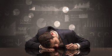 Çizelgeler, grafikler ve raporları kavramı ile uyku işadamı