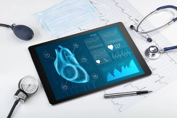 Close up of modern medical diagnostics concept