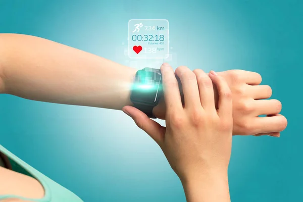 Concetto di smartwatch mano — Foto Stock