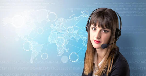 Female telemarketer concept — Stock Photo, Image