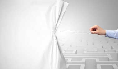 El çekerek kağıt perde