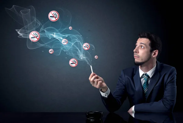 Businessman smoking concept — Stock Photo, Image