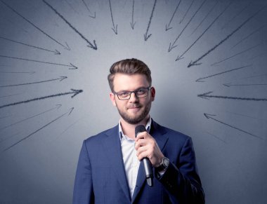 İşadamı holding mikrofon