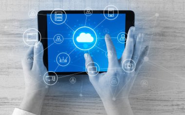 El tablet sistemi kavramı Merkezi bulut ile kullanma