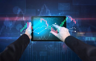 El tutma tablet küresel raporları ve borsa değişim kavramı ile