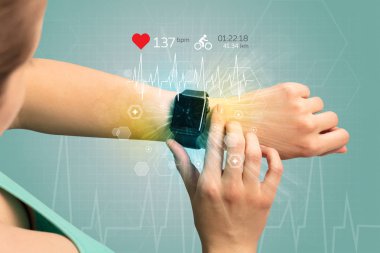 Döngüsü ve smartwatch kavramı.