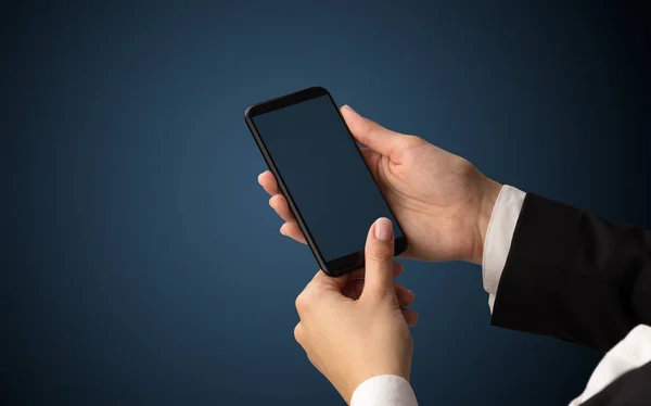 Mockup for female hand using smartphone — Stock Photo, Image