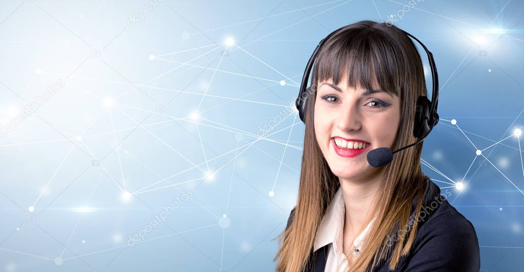 Female telemarketer concept