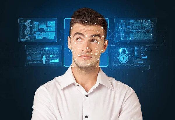 Concepto de sistema de reconocimiento facial — Foto de Stock