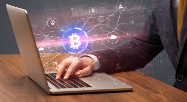 Küresel bitcoin Döviz Kuru kavram kontrol el