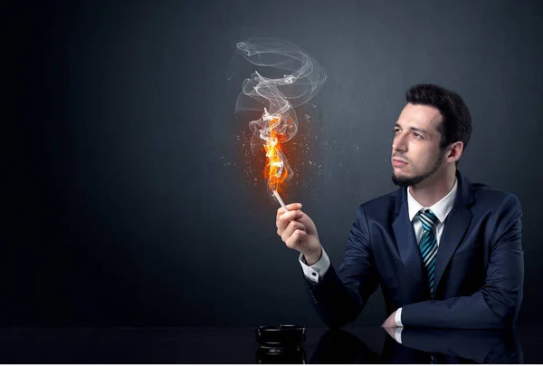 Businessman smoking concept — Stock Photo, Image