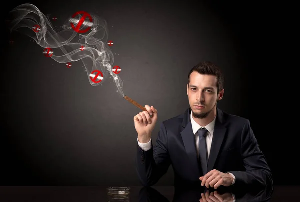 Businessman smoking concept — Stock Photo, Image