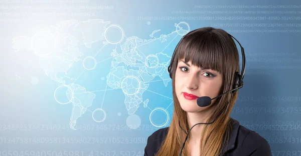 Female telemarketer concept — Stock Photo, Image