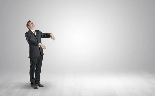 Zombi businessman walking in a copy space — Stock Photo, Image