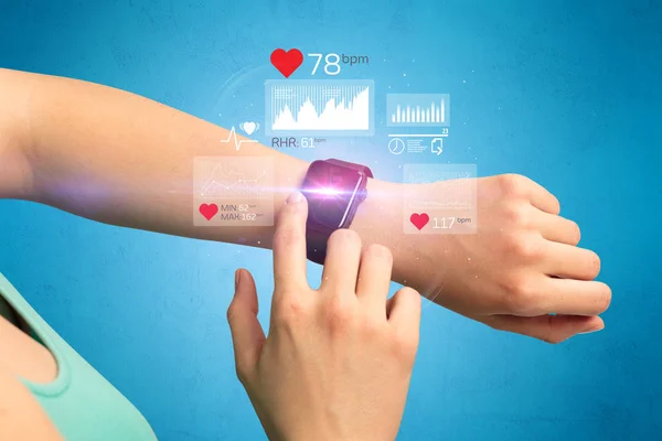 Cardio y smartwatch . — Foto de Stock