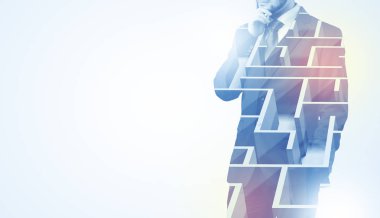 Ayakta ve labirent ile düşünme işadamı