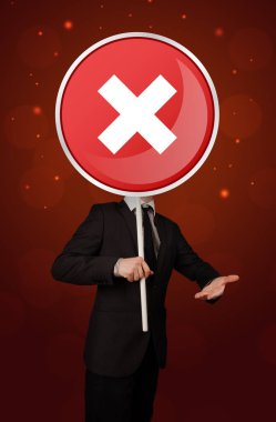 Tutan işadamı x işareti 