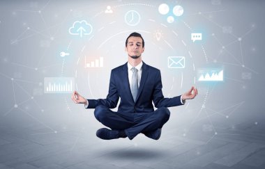 Veri dolaşımı kavramı ile işadamı havalanır