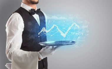 Dalgalanma kavramı bir tepsi üzerinde hizmet veren