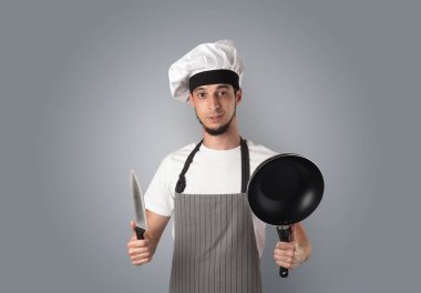 Cook mutfak aletleri ve boş duvar kağıdı