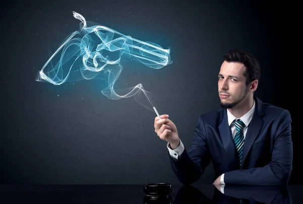 Businessman smoking concept — Stock Photo, Image