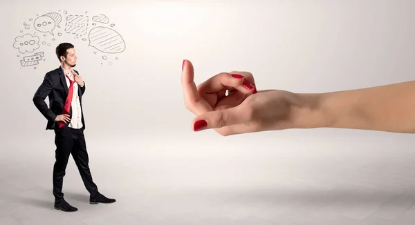 Homme d'affaires embrassé avec appât concept de la main — Photo