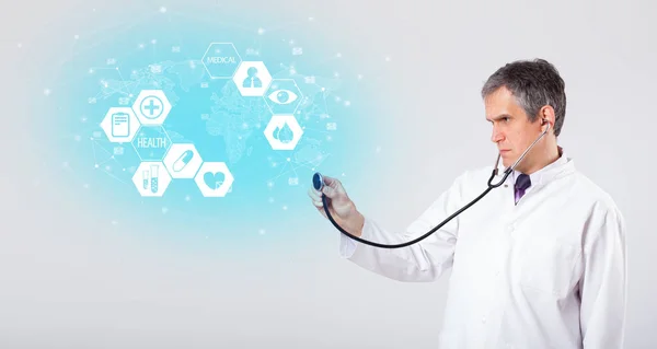 Professional doctor with medical concept — Stock Photo, Image