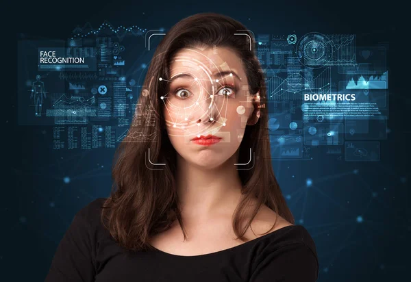 Detección y reconocimiento facial — Foto de Stock