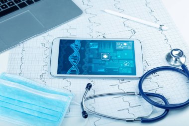 Biyoteknoloji kavramı tıbbi teknoloji cihazlar ile