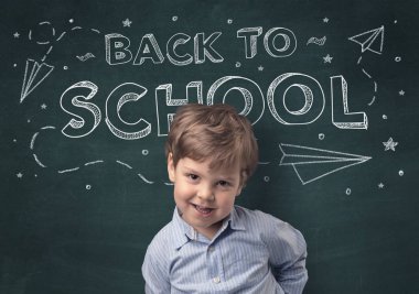 Geri okul kavramı ile sevimli çocuk