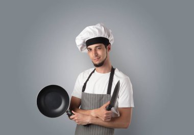 Cook mutfak aletleri ve boş duvar kağıdı