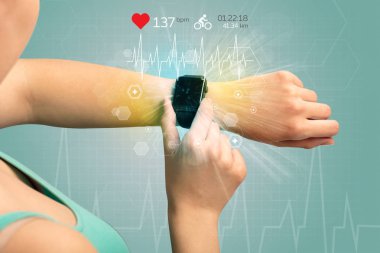 Döngüsü ve smartwatch kavramı.