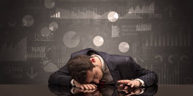 Çizelgeler, grafikler ve raporları kavramı ile uyku işadamı