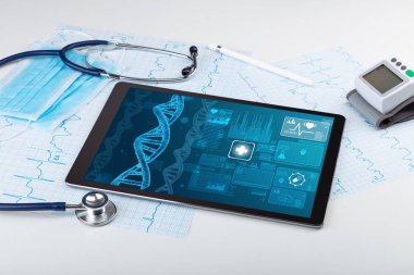 Biyoteknoloji kavramı tıbbi teknoloji cihazlar ile