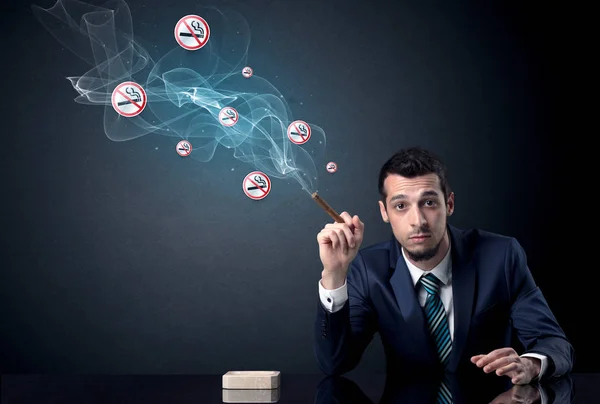 Businessman smoking concept — Stock Photo, Image