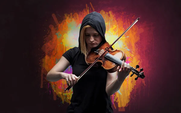 Compositor con splotch y su violín —  Fotos de Stock