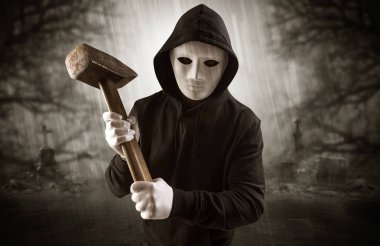 Terk edilmiş mezarlık kavram agresif avcı