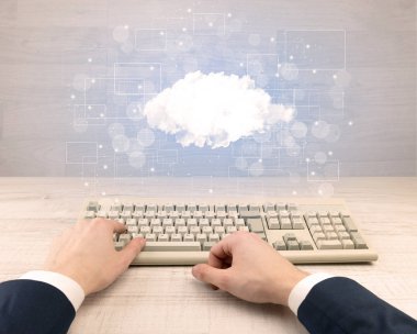 Zarif işadamı el ile bağlı yazarak kavramı postaları 