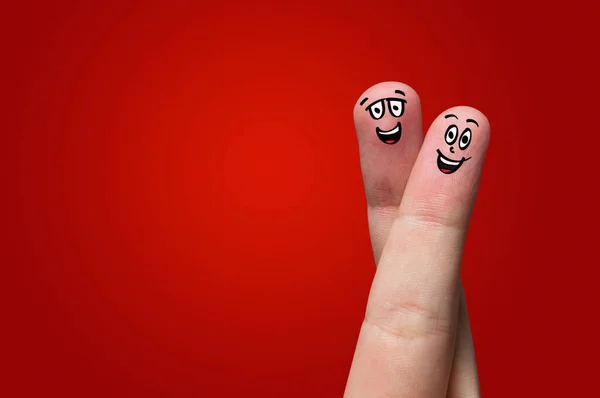 Akıllı görünümlü parmak gülümseyen — Stok fotoğraf