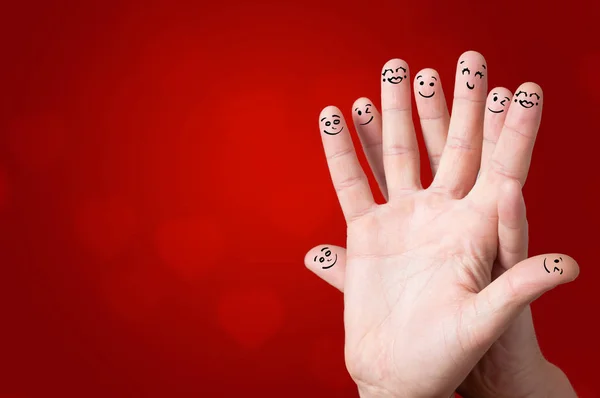 Smiley fingers loving each other — Stock Photo, Image